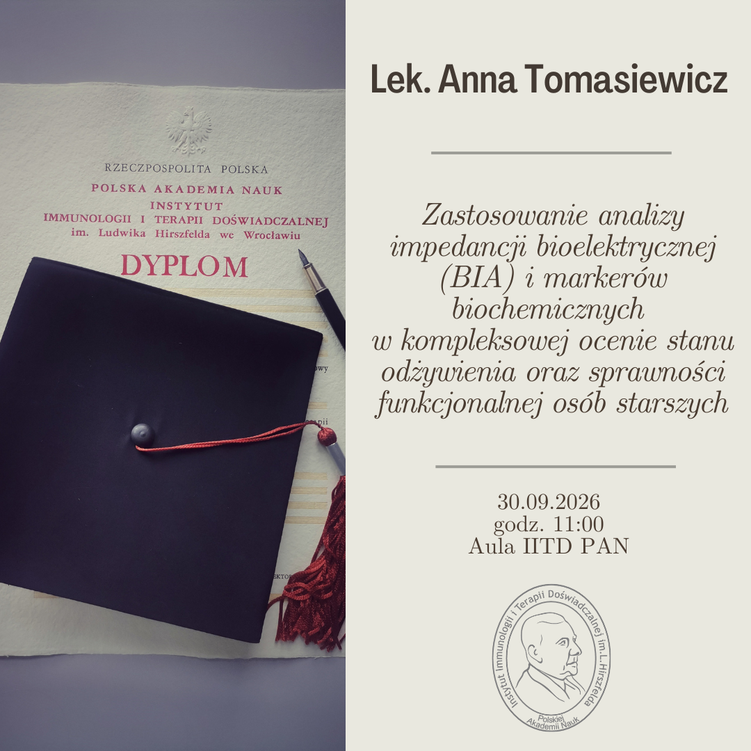 Public defense of the doctoral dissertation by Dr. Anna Tomasiewicz